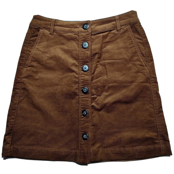 CAbi Dresses & Skirts - CABI Women Size 4 Brown Button Front 18.5" Corduroy Skirt EUC